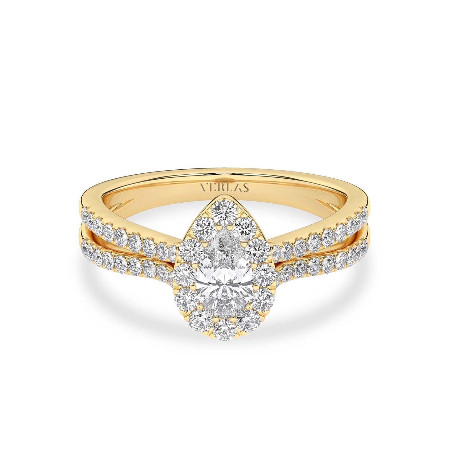 Unified Iconic Dewdrop Halo Ring