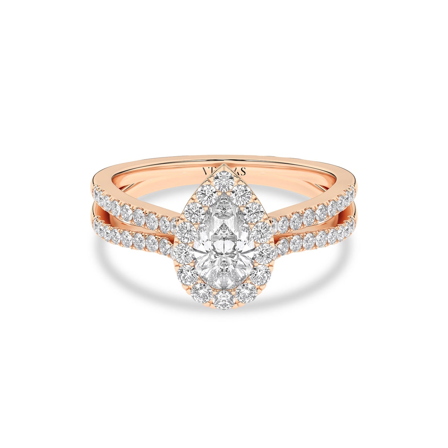 Unified Iconic Dewdrop Halo Ring