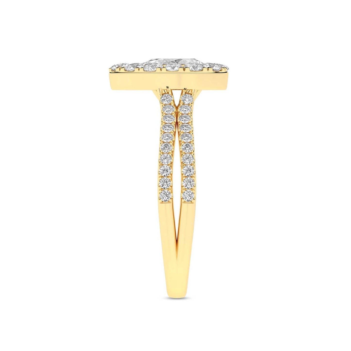 Unified Iconic Dewdrop Halo Ring