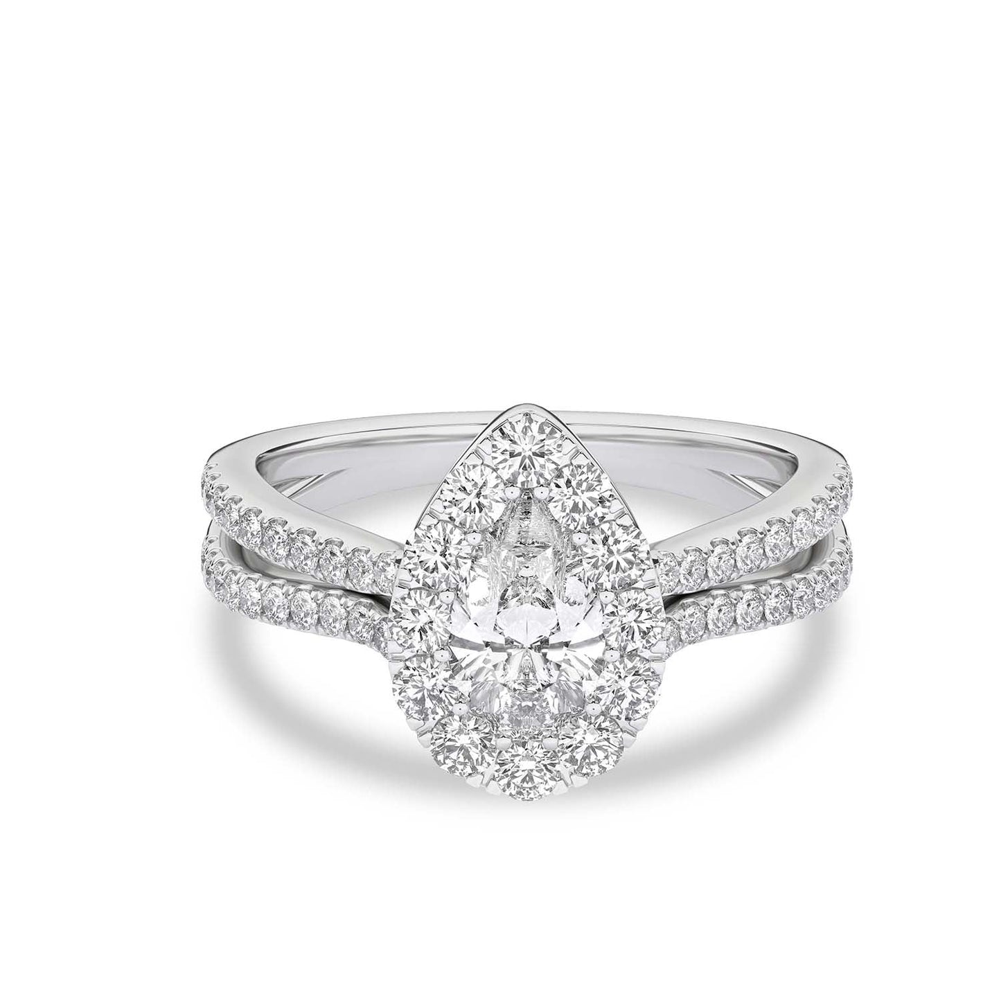 Unified Iconic Dewdrop Halo Ring