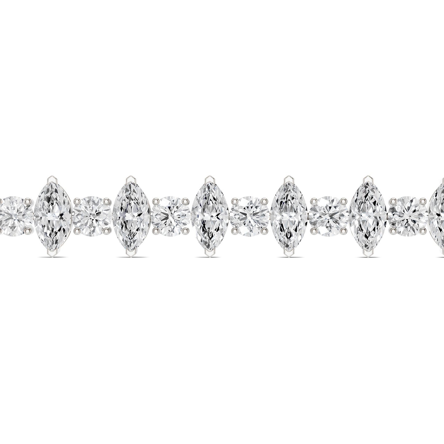 Alternating Marquise & Round Diamond Tennis Bracelet