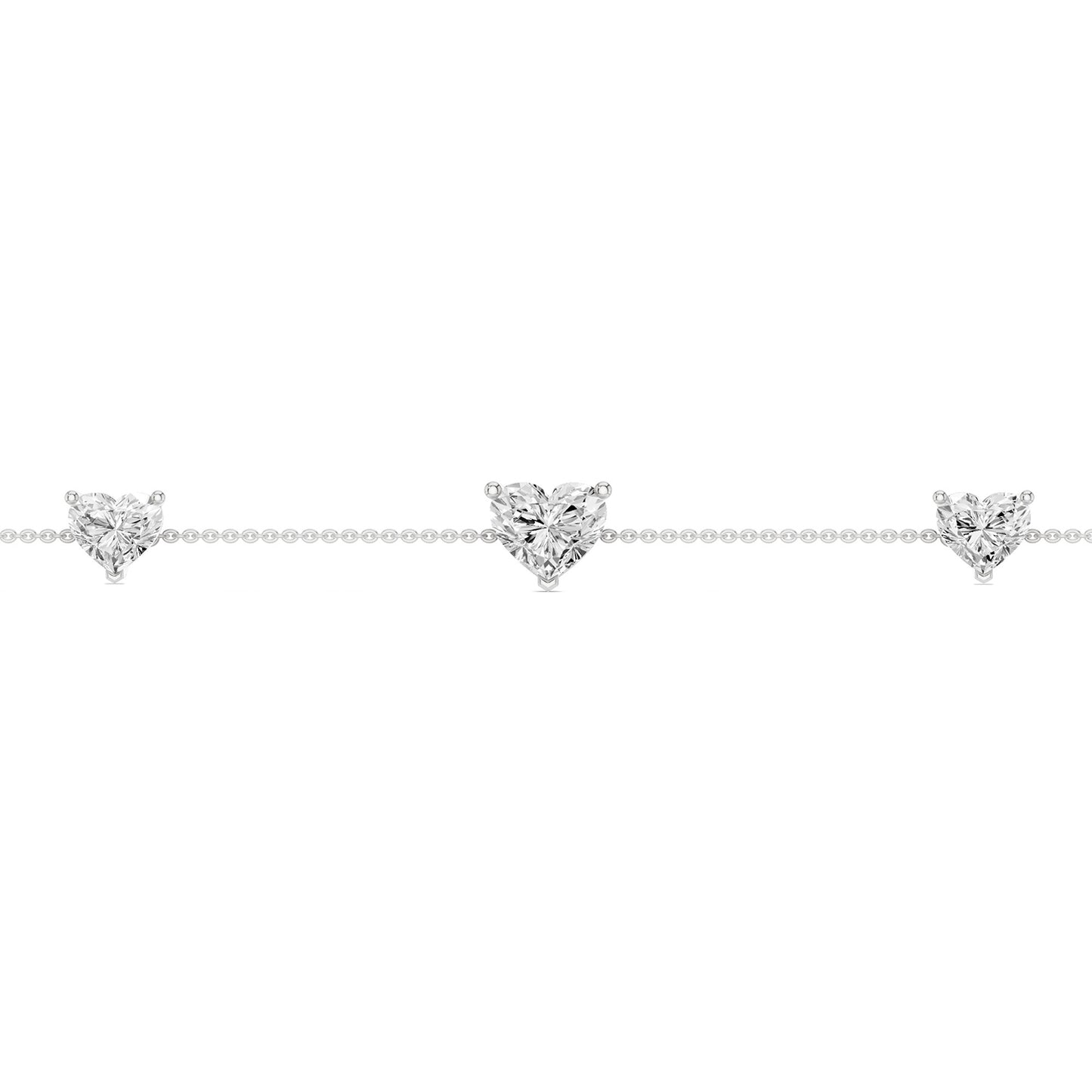 Graduated Vertical Hearts Diamond Bracelet