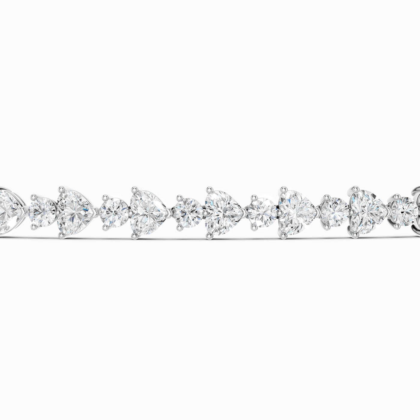 Alternating Heart & Round Tennis Bracelet