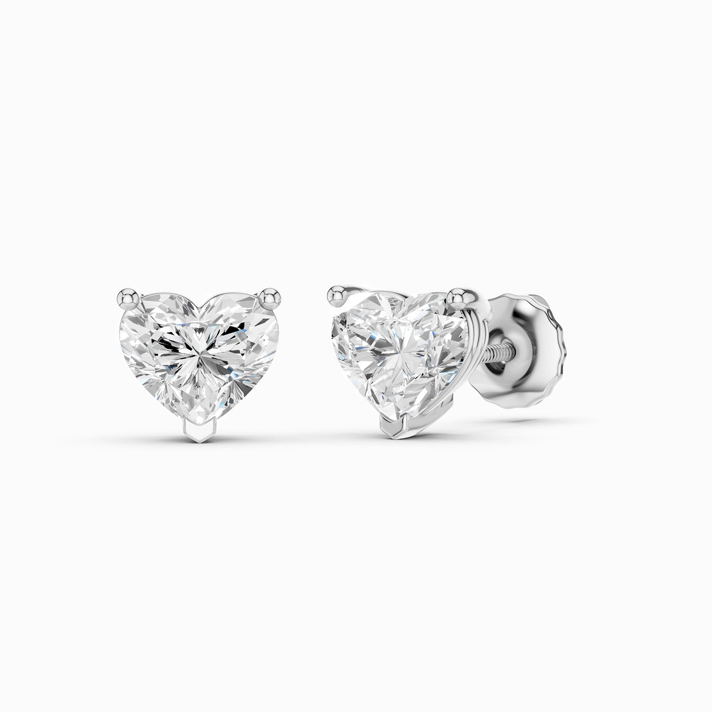 Heart Solitaire Studs Large