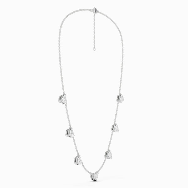 7-Stone Heart Diamond Necklace