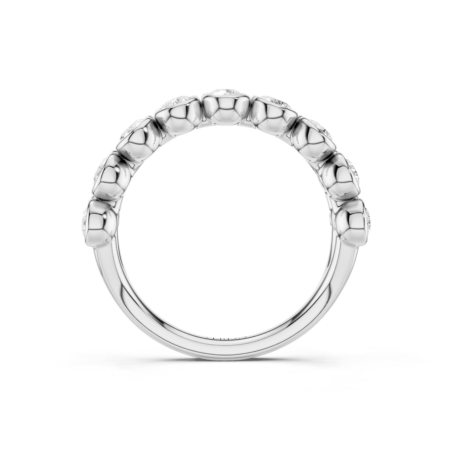 Two-Tier Round Bezel-Set Diamond Band
