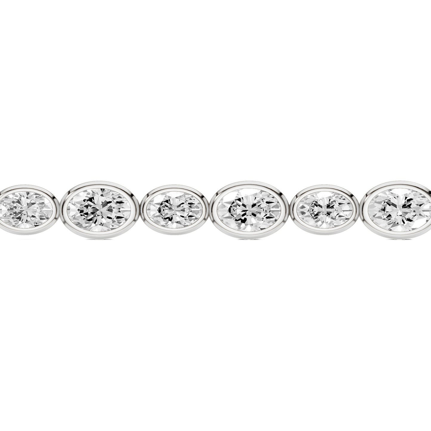 Asymmetrical Bezel-set Oval Tennis Bracelet