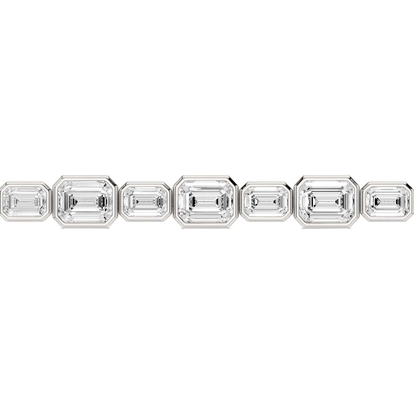 Asymmetrical Bezel-Set Emerald Tennis Bracelet