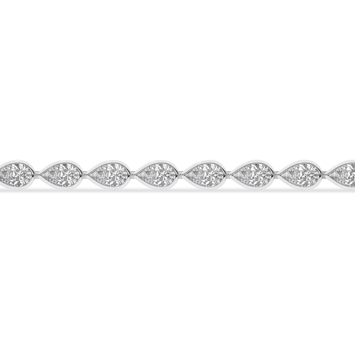 Bezel-set Pear Diamond Tennis Bracelet