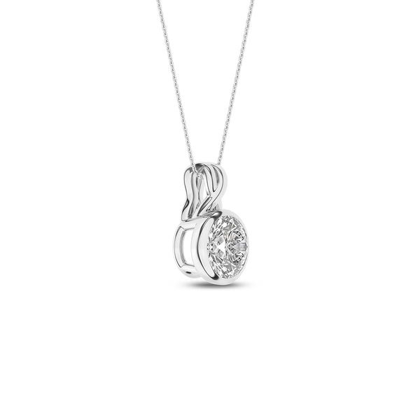 Twisted Round Bezel Pendant Necklace