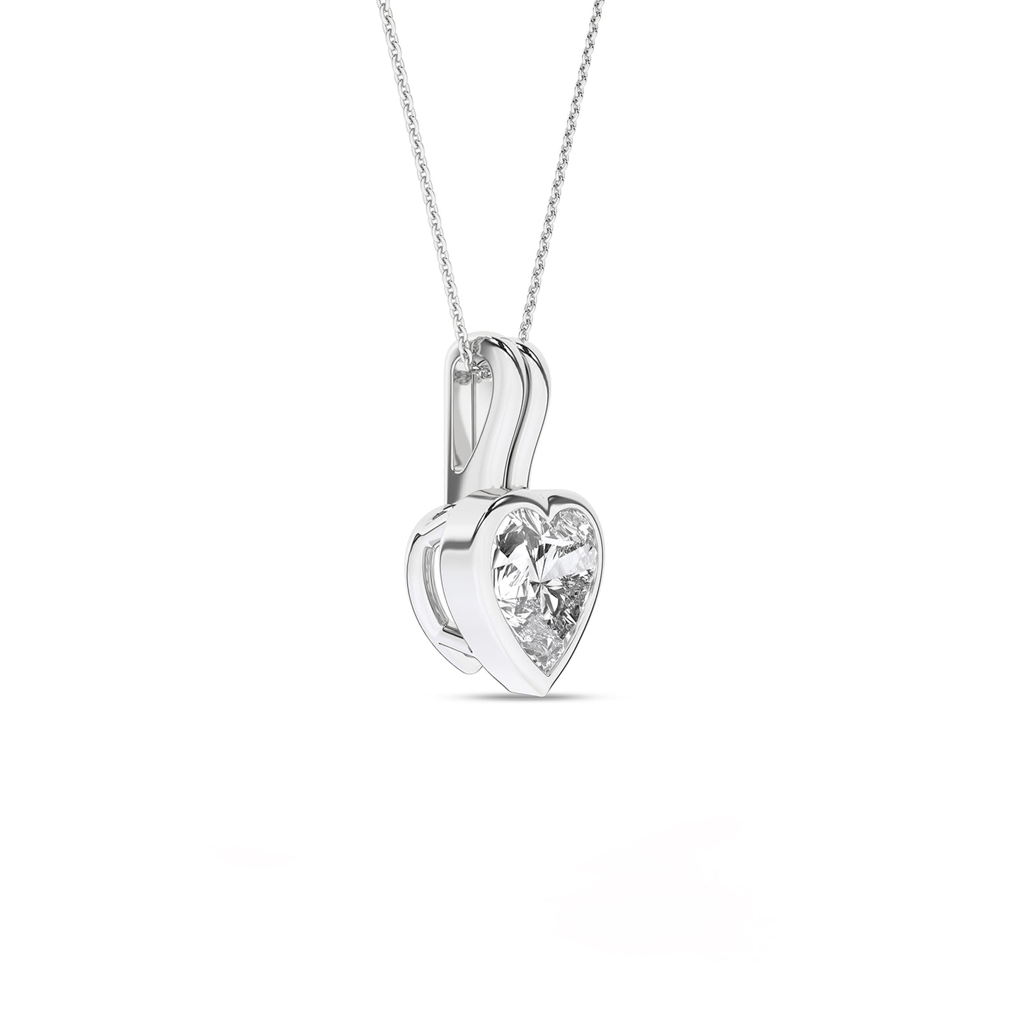 Coupled Heart Bezel Necklace