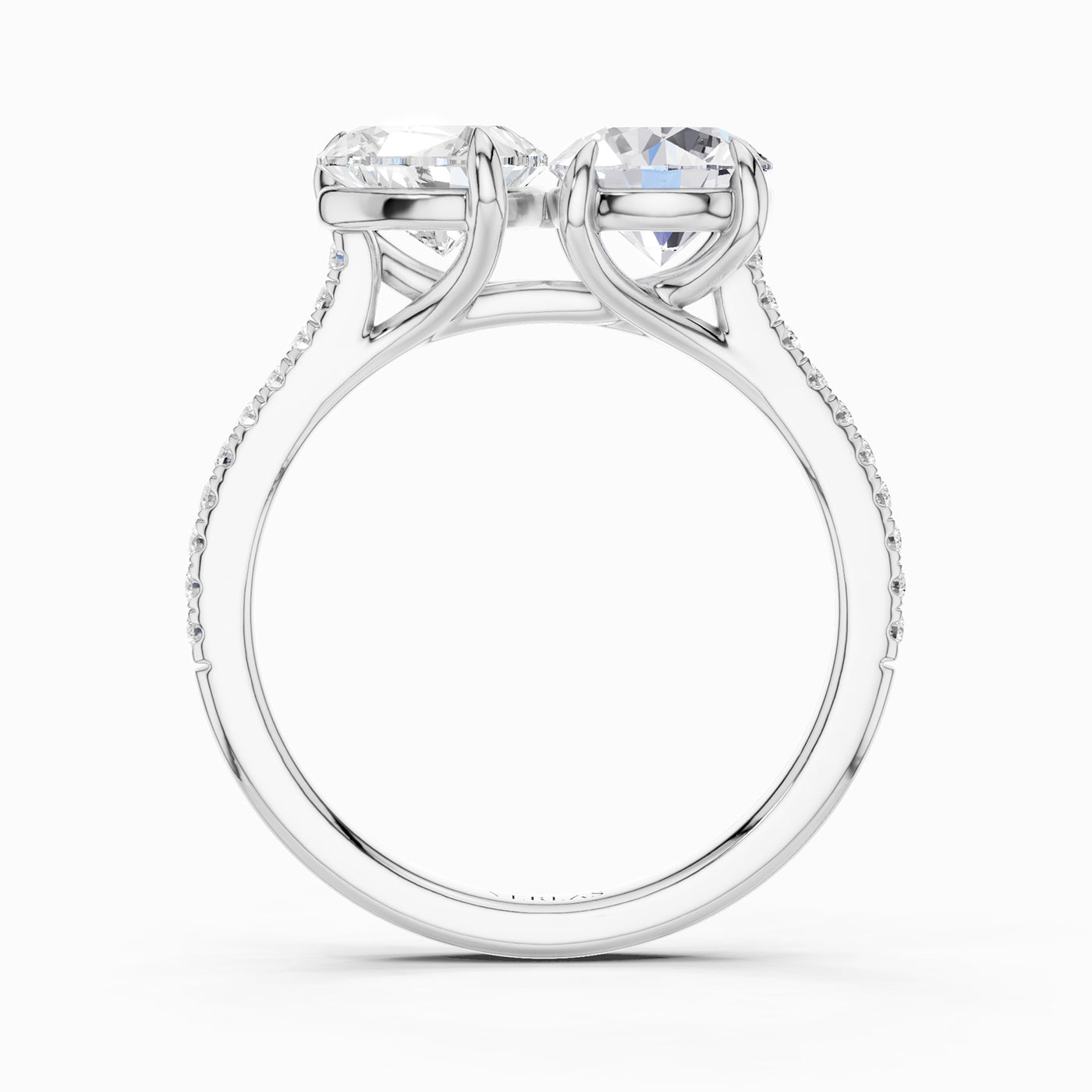 Heart Round Two Stone Diamond Ring