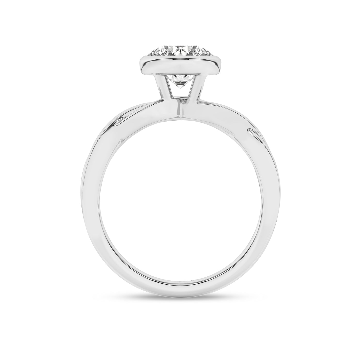 Twisted Bezel Round Diamond Ring