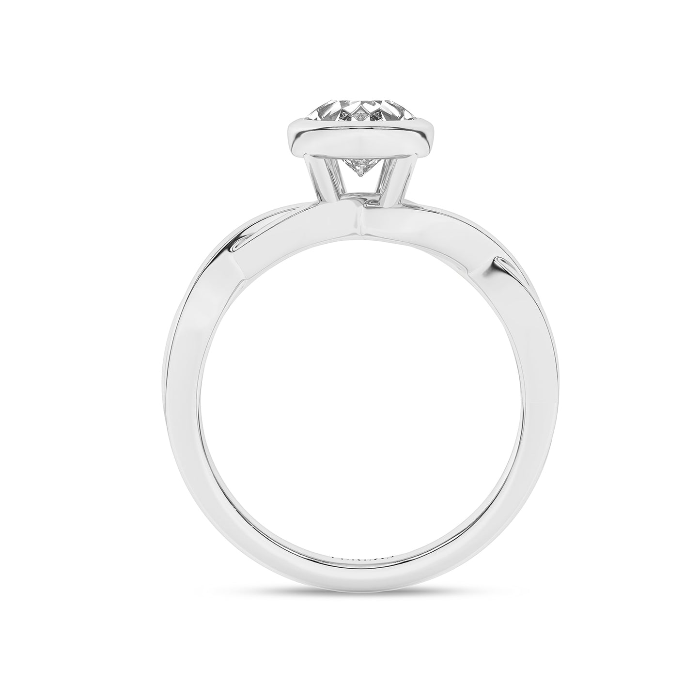 Twisted Bezel Pear Diamond Ring