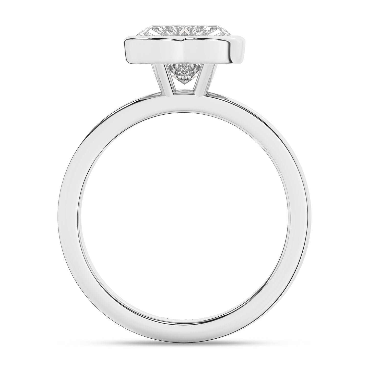 Coupled Heart Bezel Ring