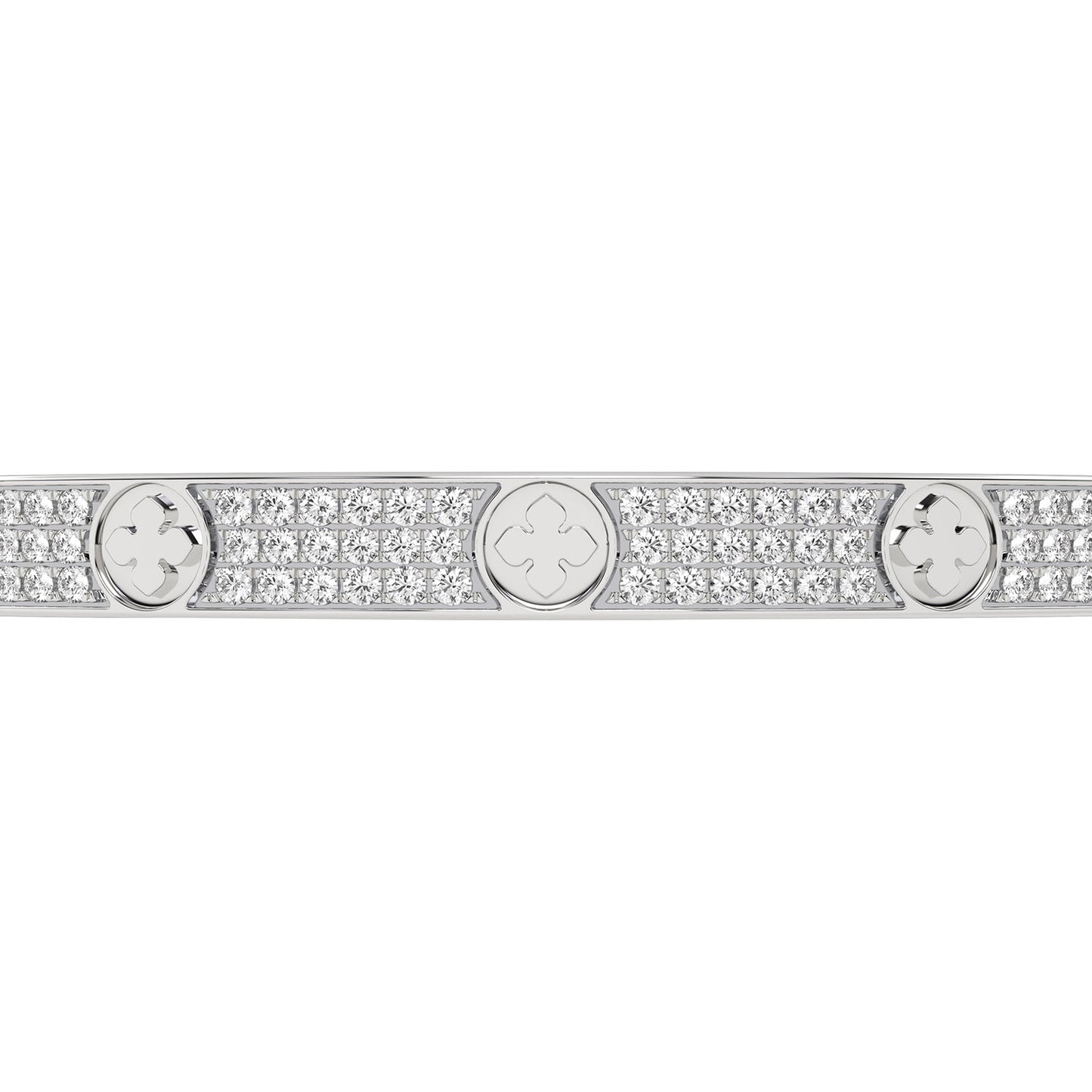 La Fleur 3-Diamond Rows Round Bangle