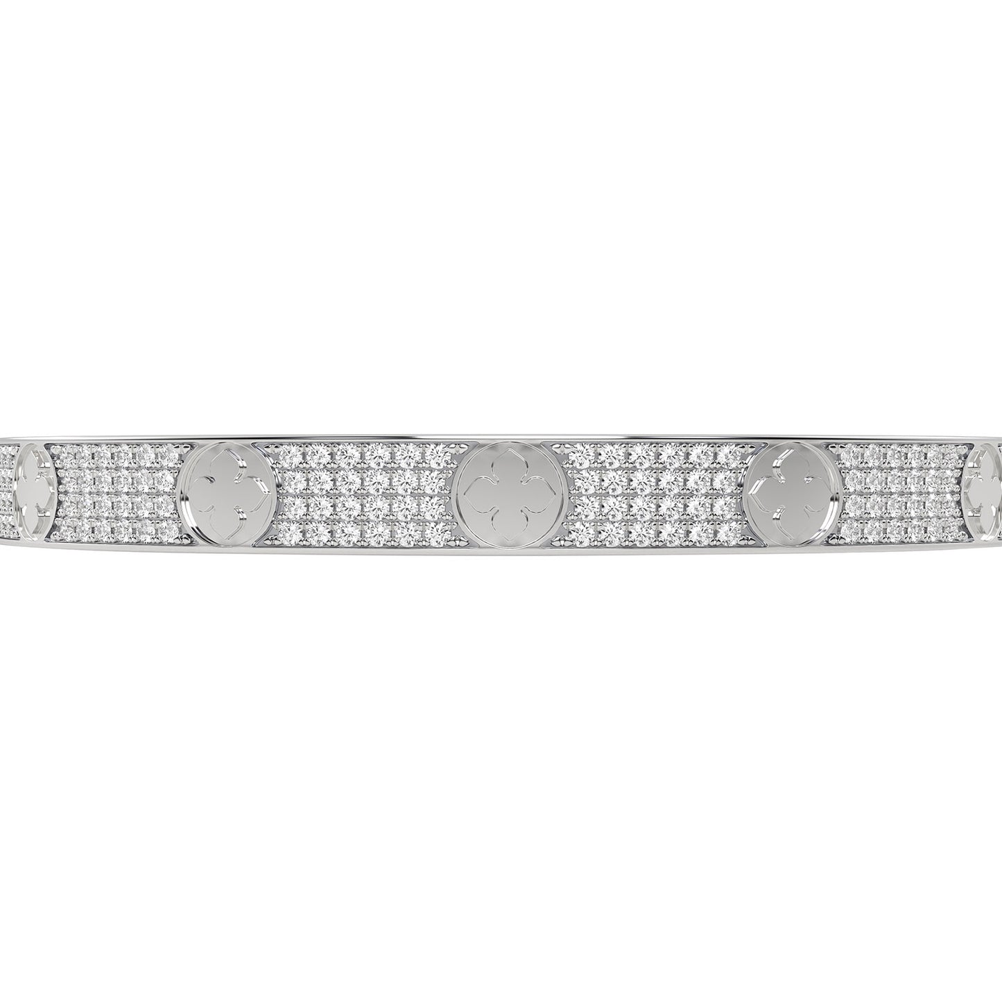 La Fleur 4-Diamond Rows Round Bangle