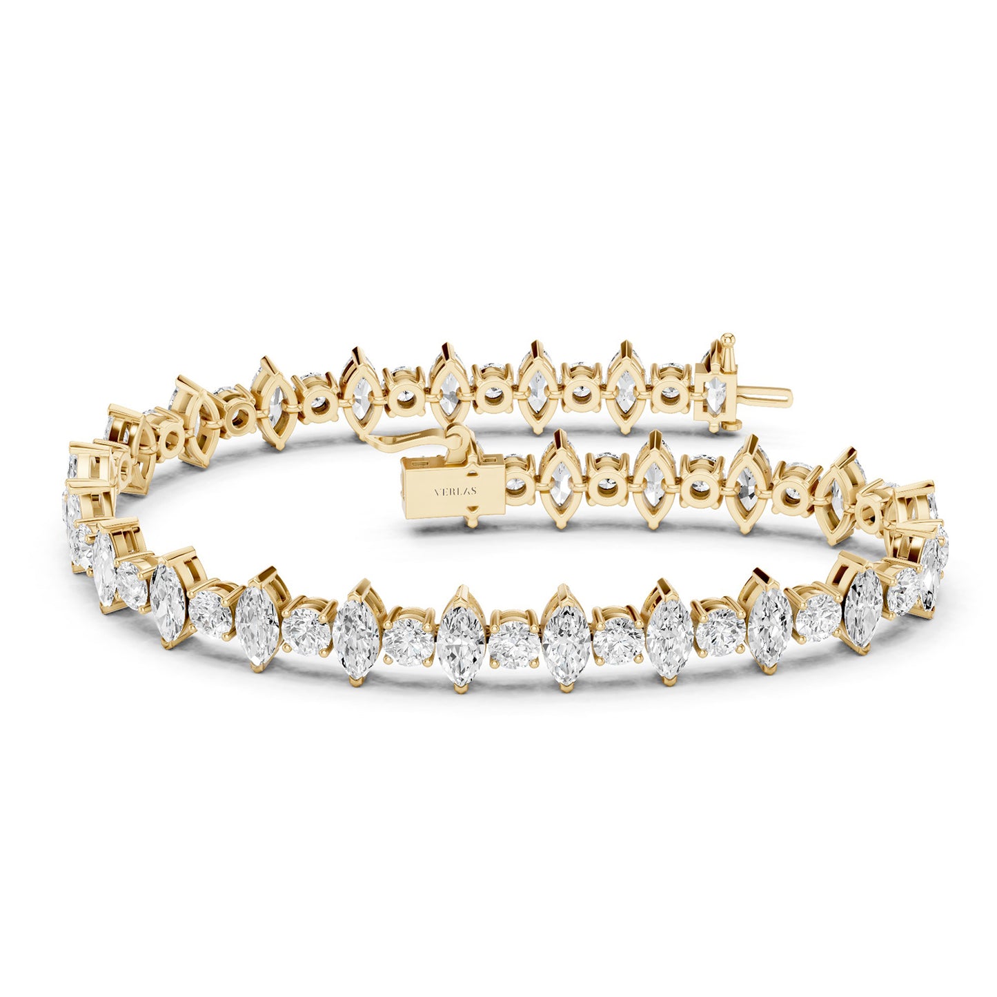 Alternating Marquise & Round Diamond Tennis Bracelet