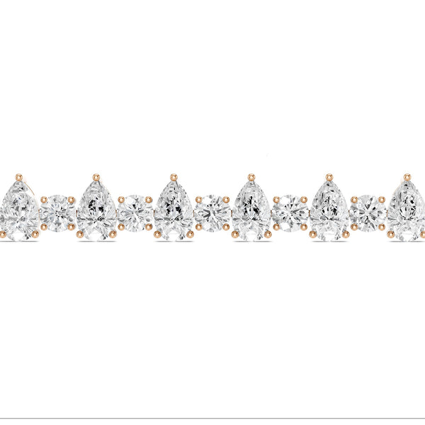Alternating Pear & Round Diamond Tennis Bracelet