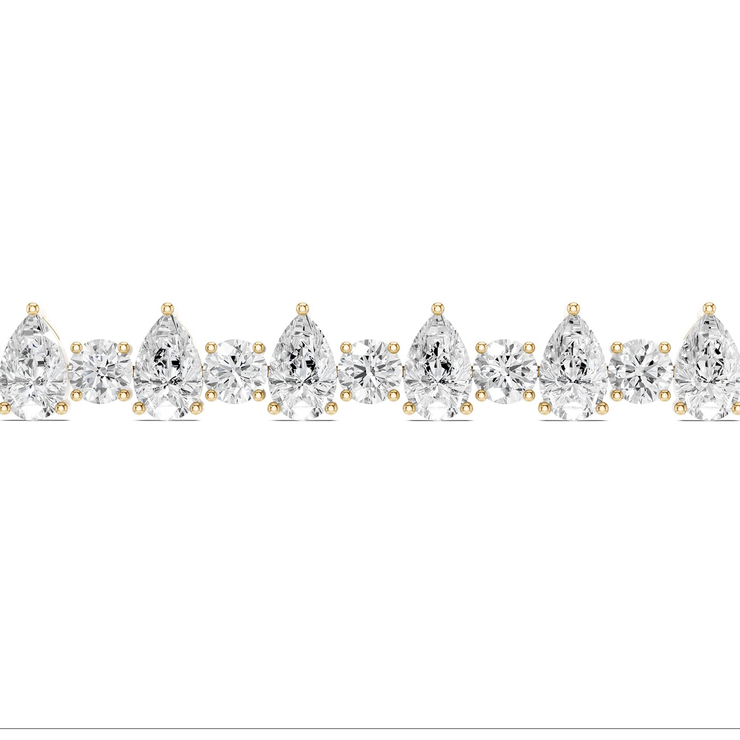 Alternating Pear & Round Diamond Tennis Bracelet