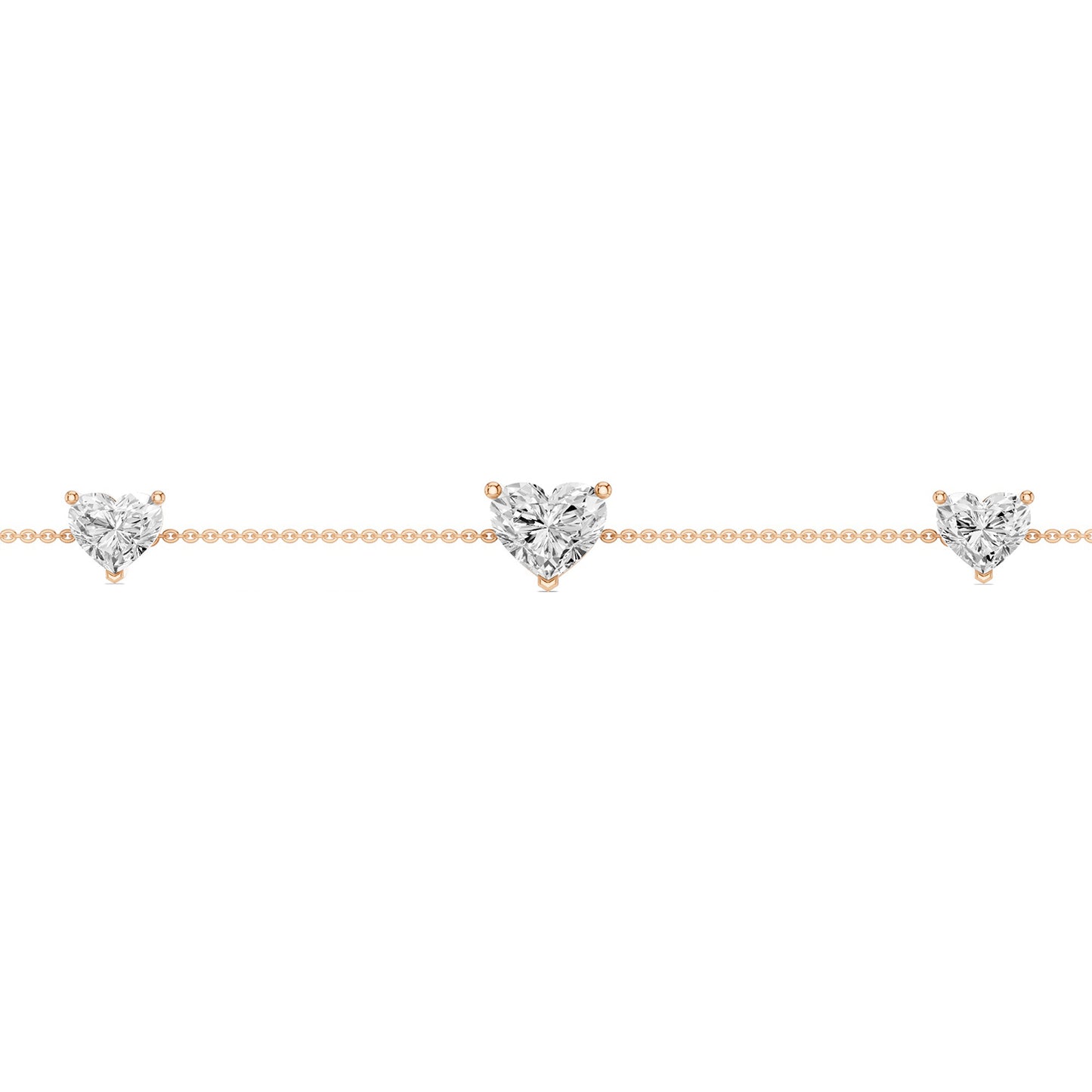 Graduated Vertical Hearts Diamond Bracelet