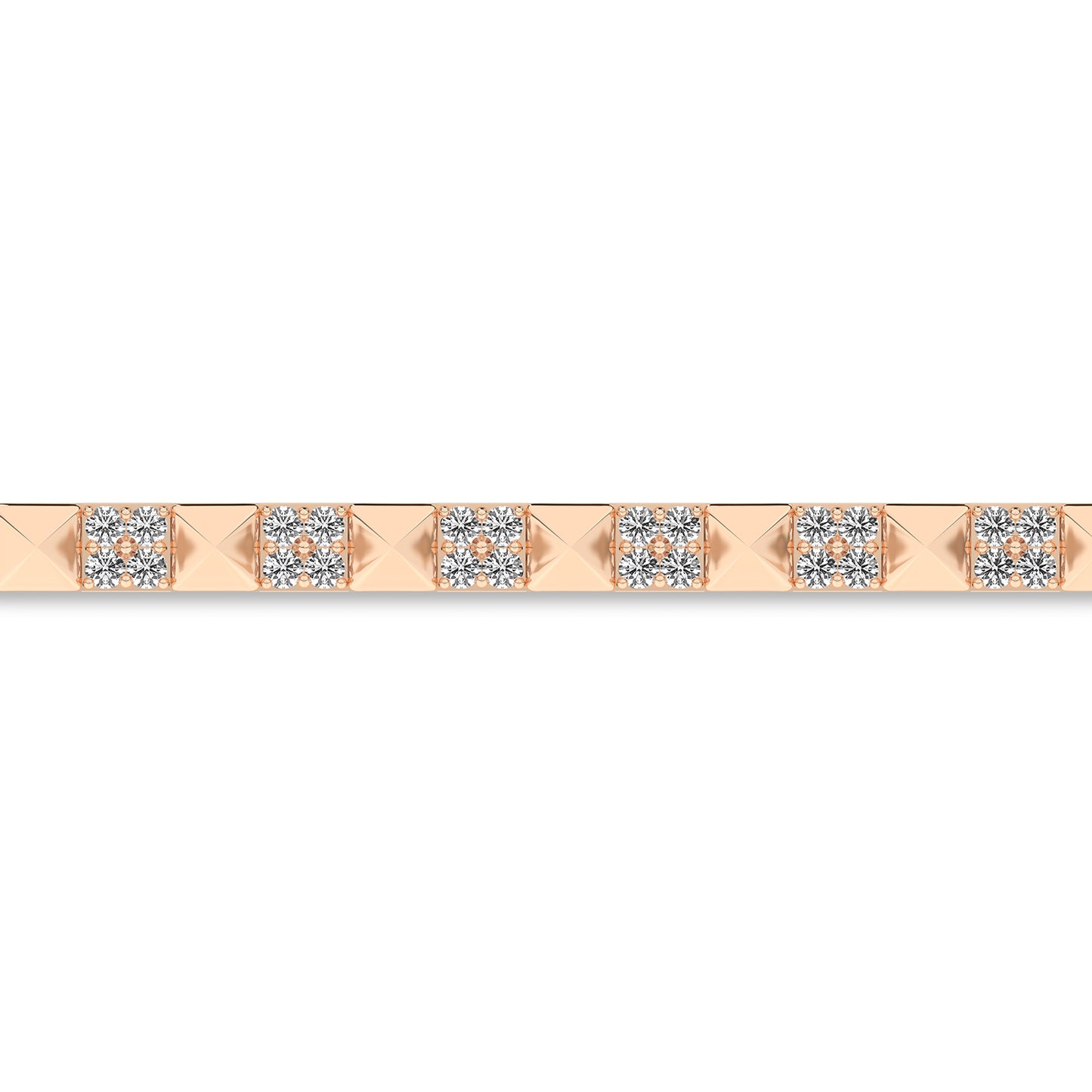 Pyramid Sequence Diamond Bolo Bracelet