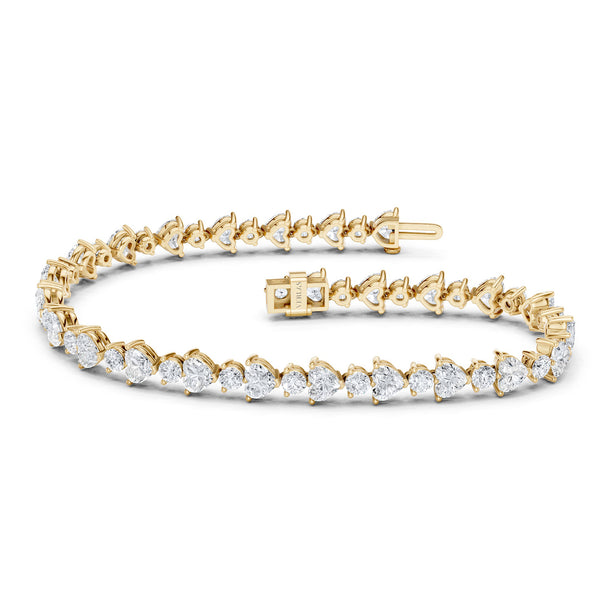 Alternating Heart & Round Tennis Bracelet