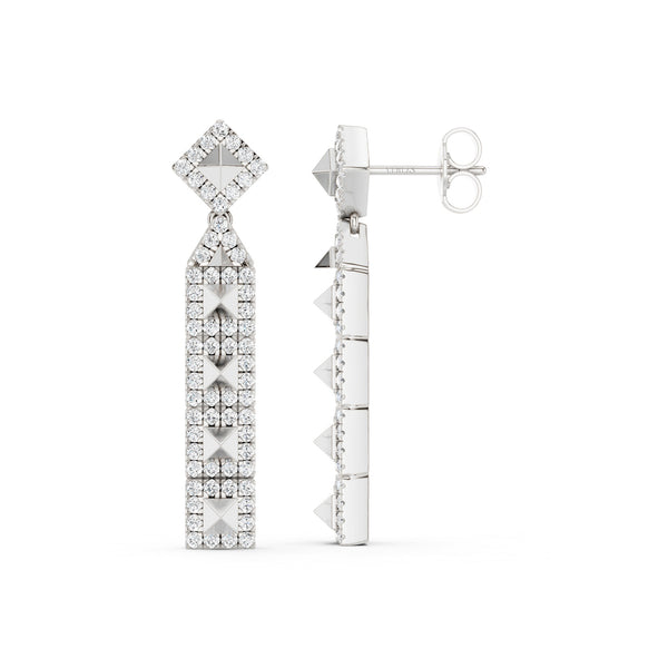 Cascading Pyramid Geometric Drop Earrings