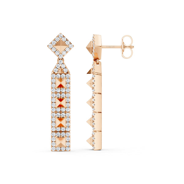 Cascading Pyramid Geometric Drop Earrings