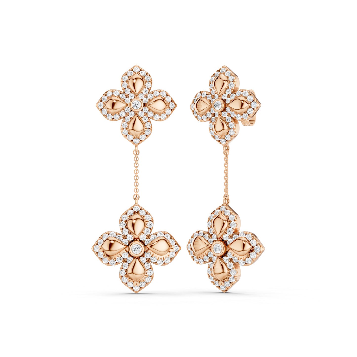 La Fleur Diamond Drop Contour Earrings