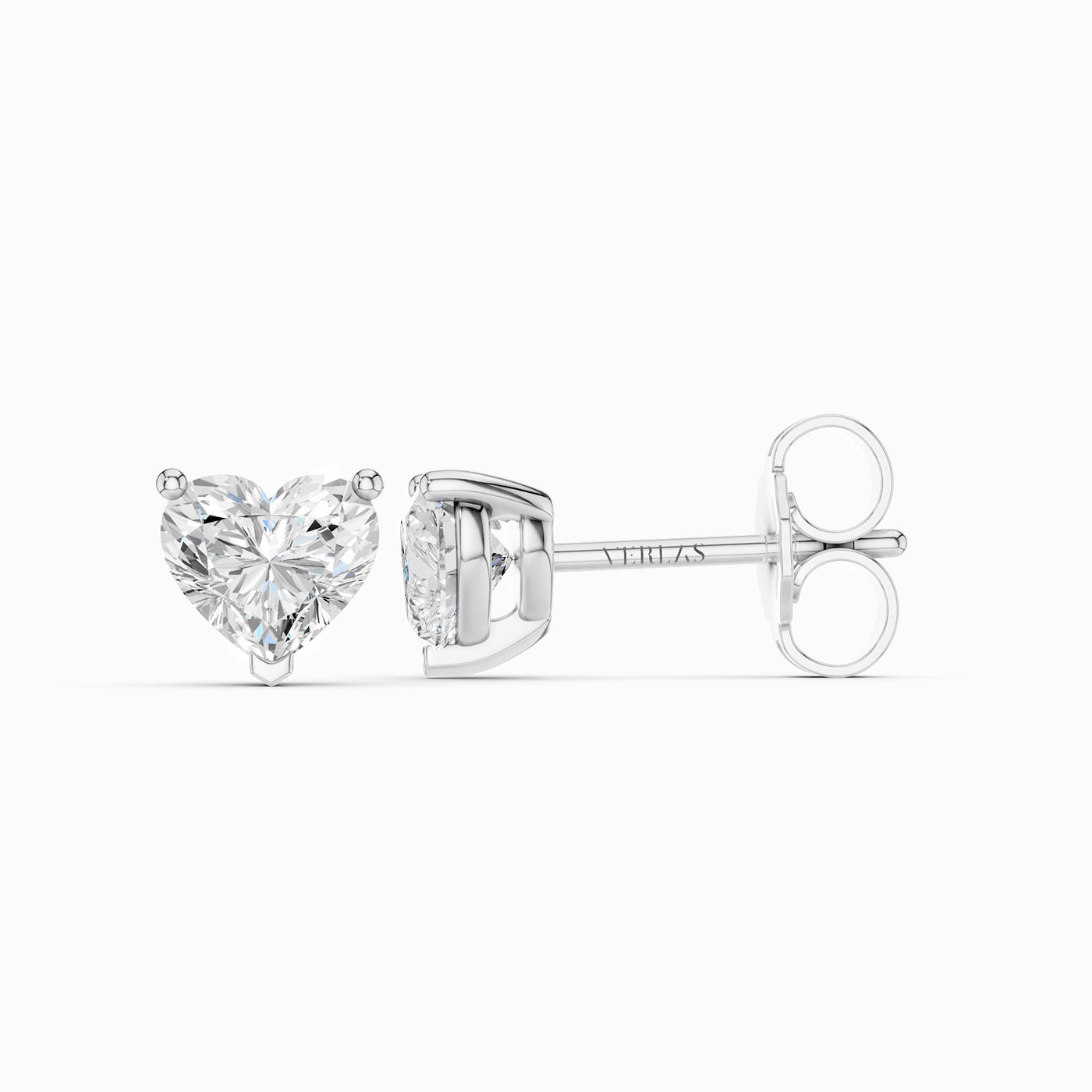 Heart Solitaire Studs Medium