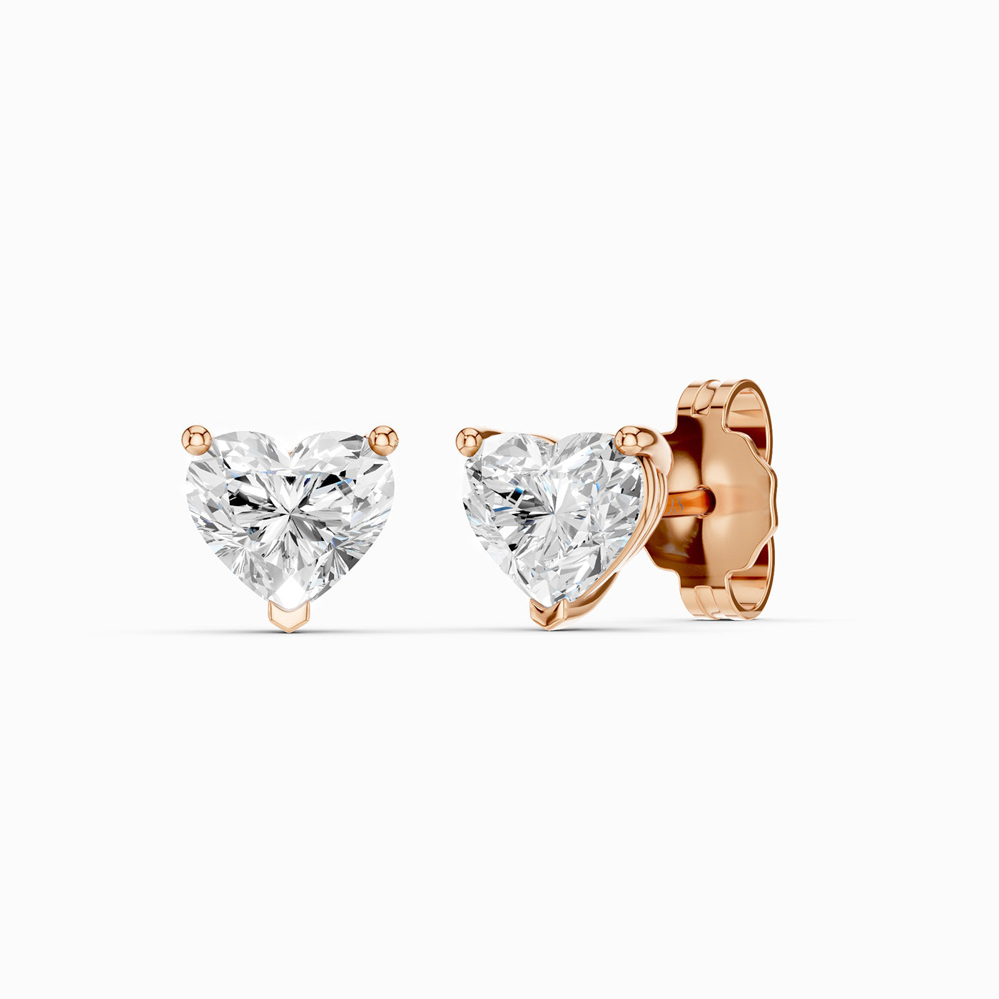 Heart Solitaire Studs Medium