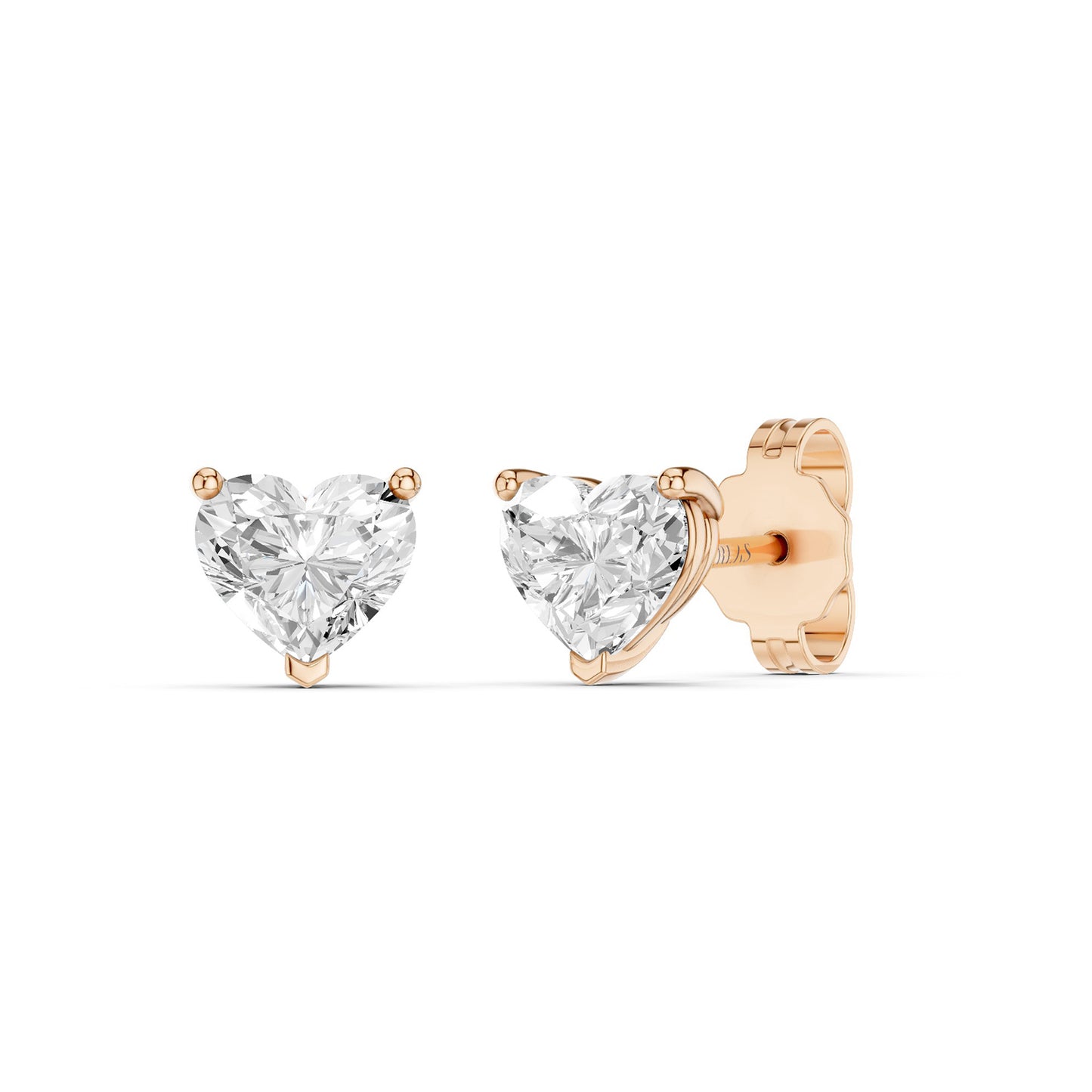 Heart Solitaire Studs Medium