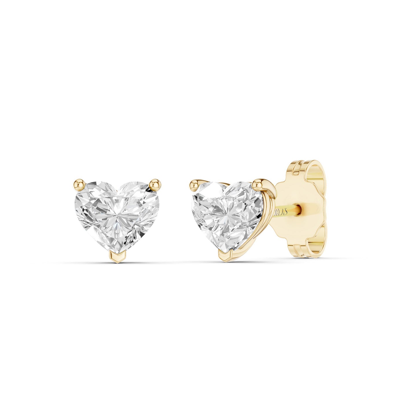 Heart Solitaire Studs Medium