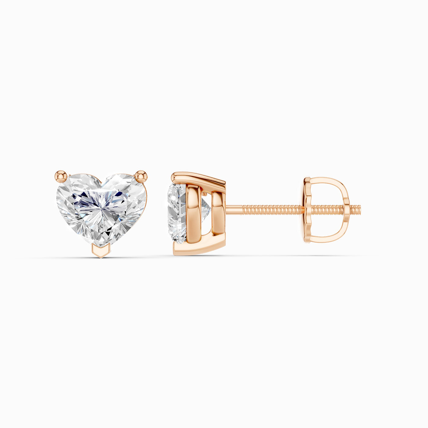 Heart Solitaire Studs Large