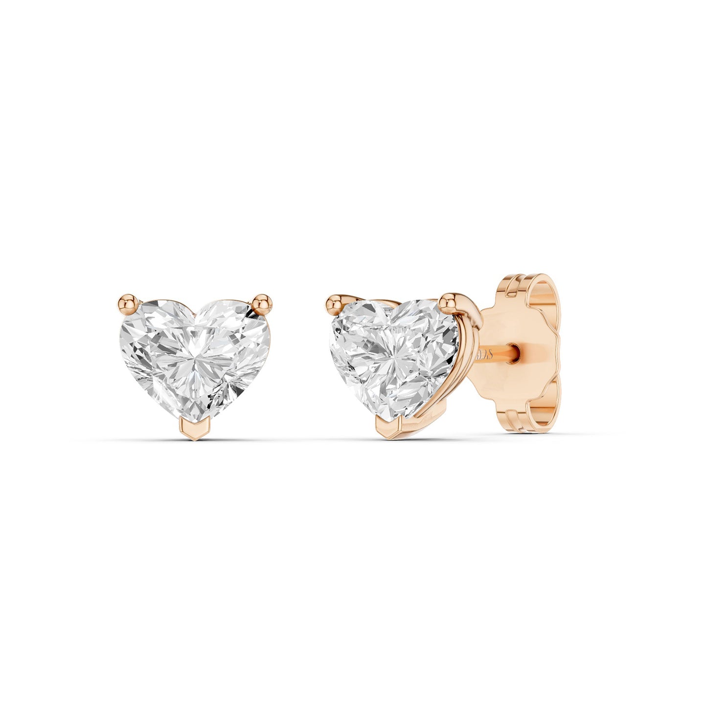 Heart Solitaire Studs Large