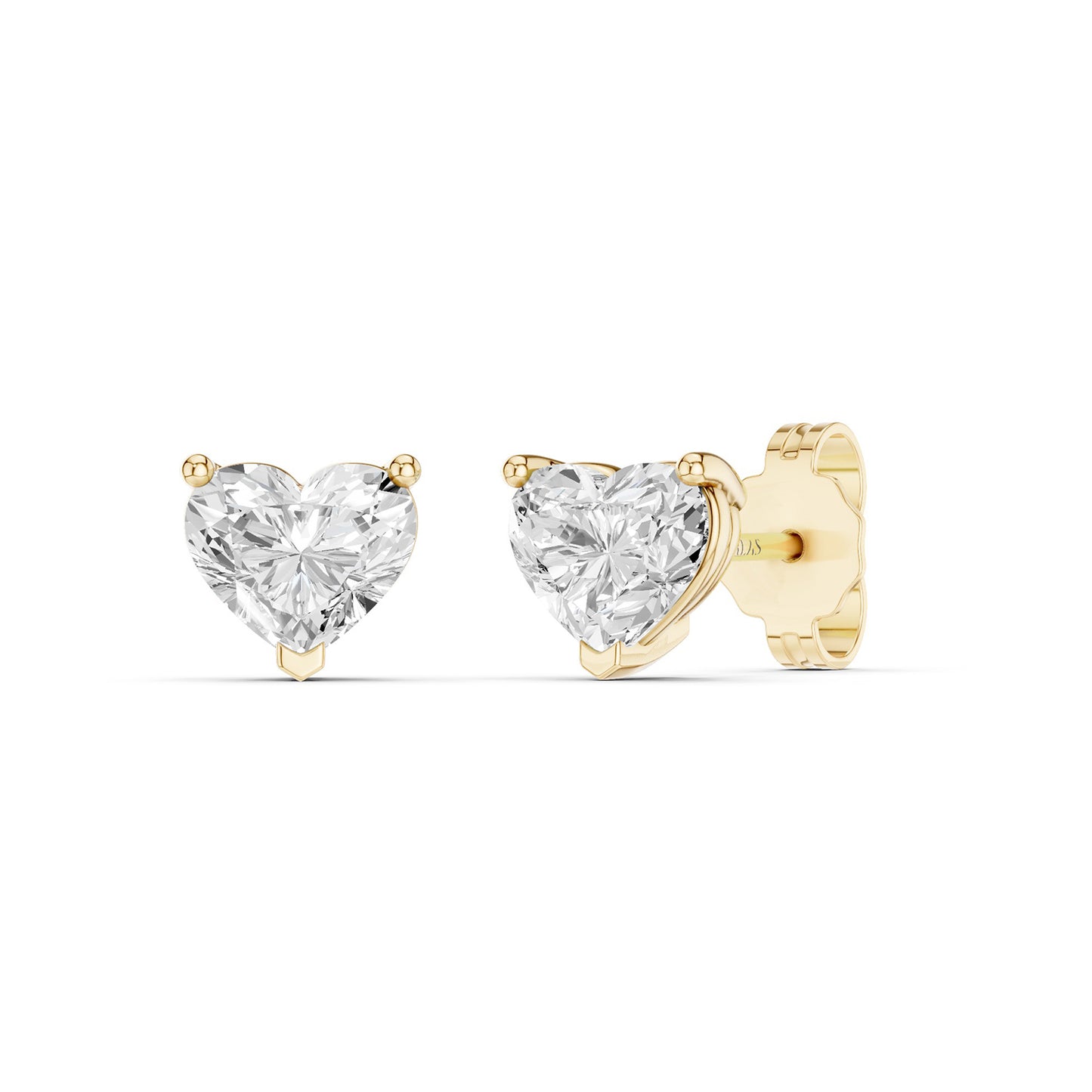 Heart Solitaire Studs Large