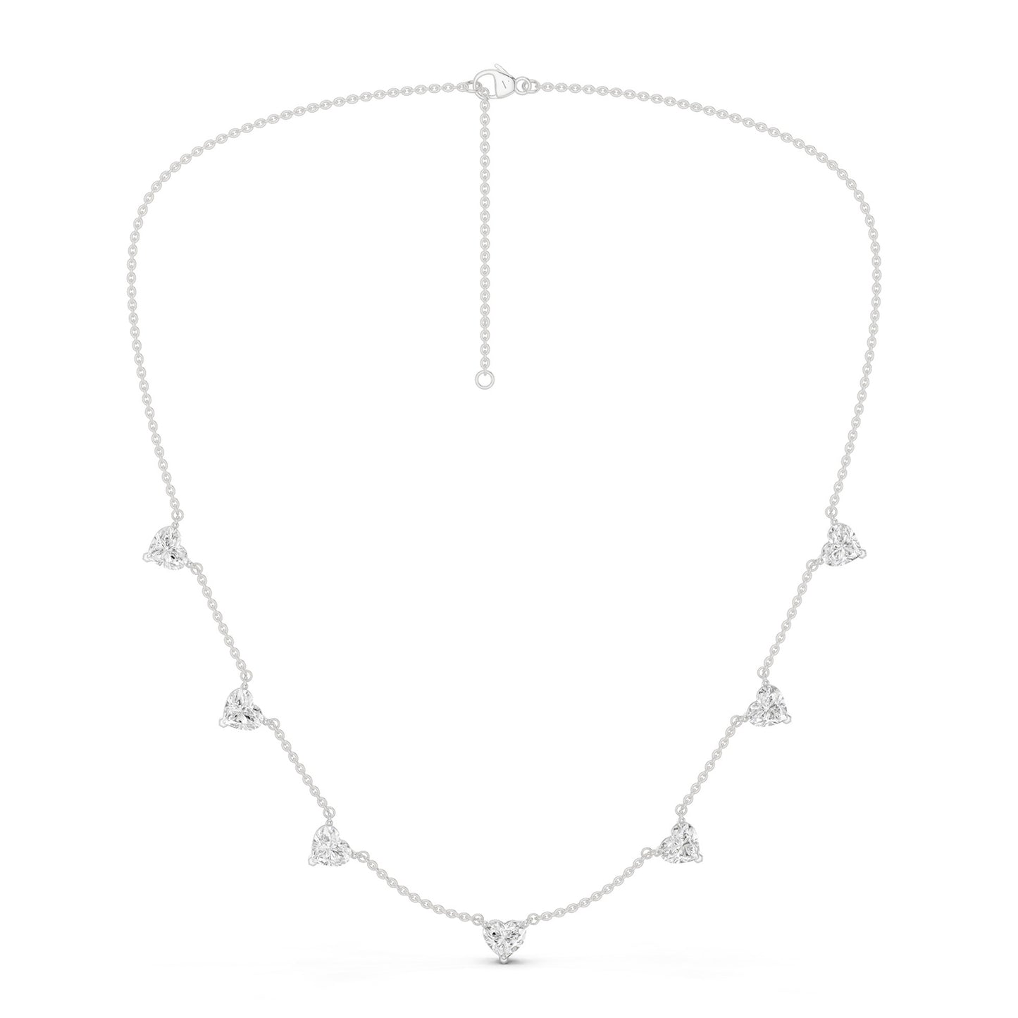 7-Stone Heart Diamond Necklace