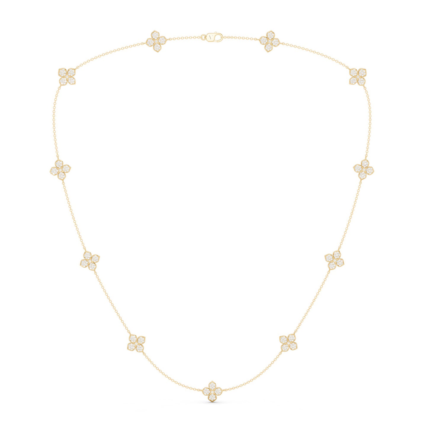 La Fleur Petite Diamond Radiant Stationed Necklace