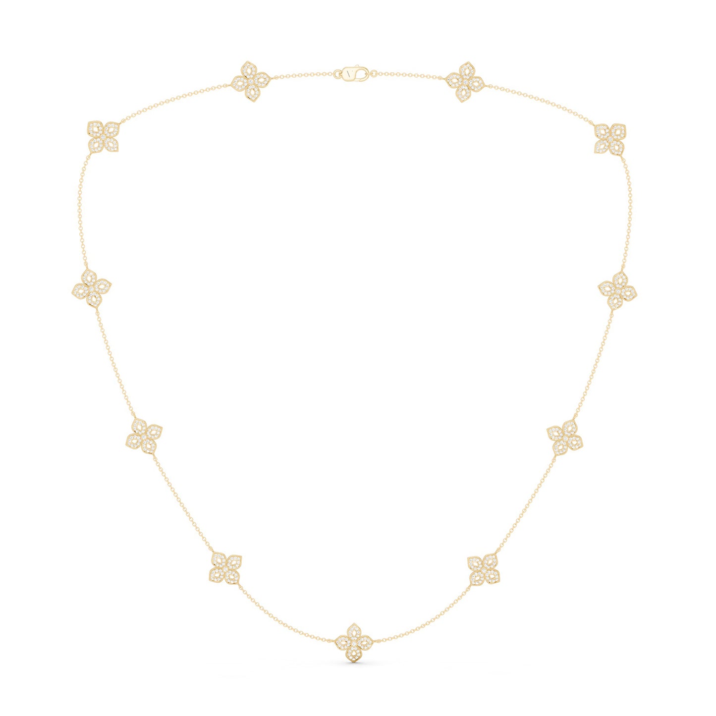 La Fleur Petite Diamond Silhouette Stationed Necklace