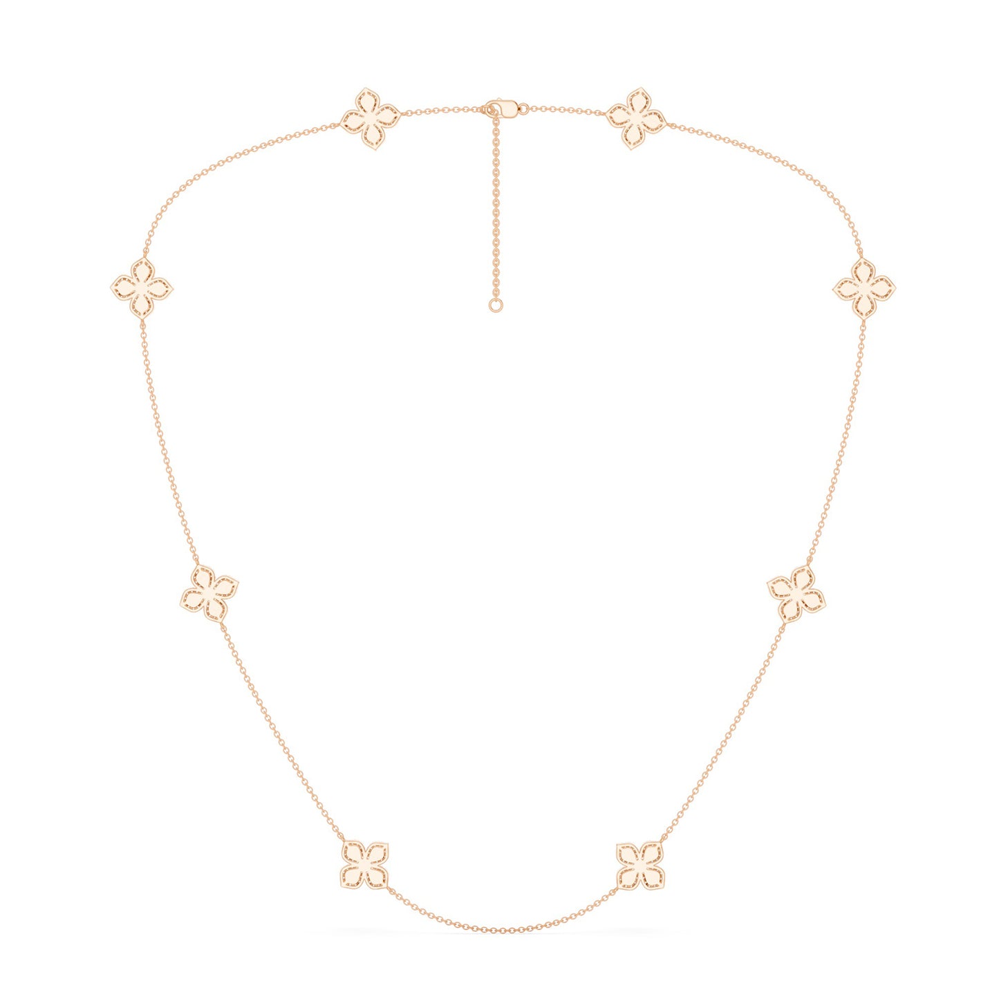La Fleur Diamond Contour Stationed Necklace
