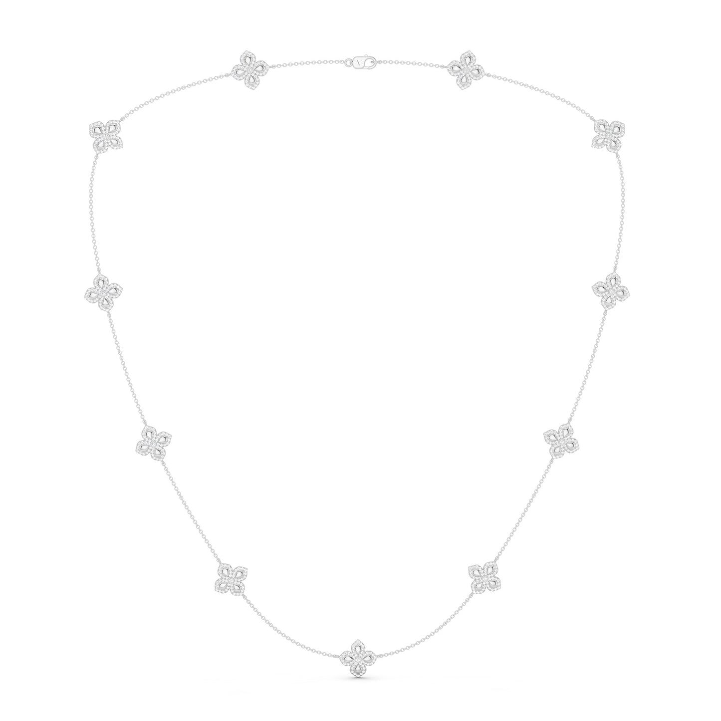 La Fleur Petite Diamond Contour Stationed Necklace