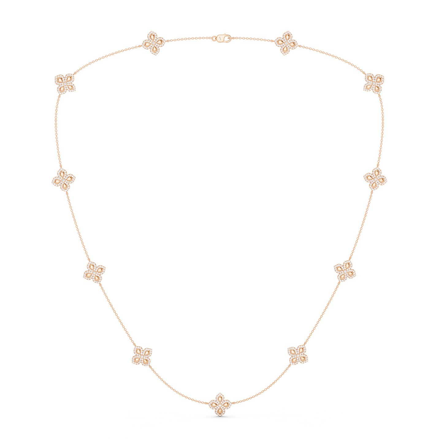 La Fleur Petite Diamond Contour Stationed Necklace