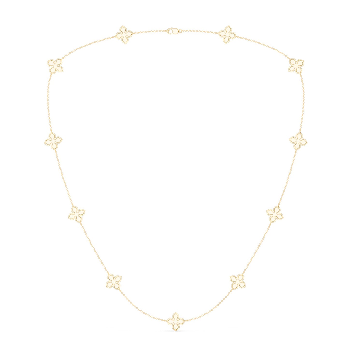 La Fleur Petite Diamond Contour Stationed Necklace