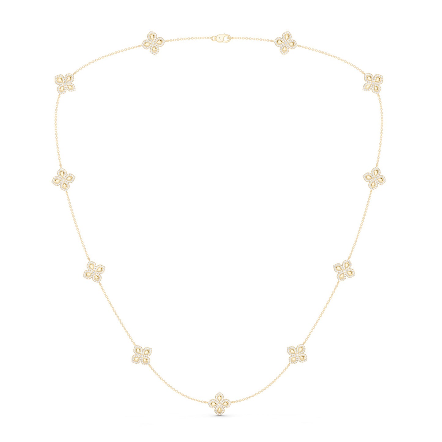 La Fleur Petite Diamond Contour Stationed Necklace