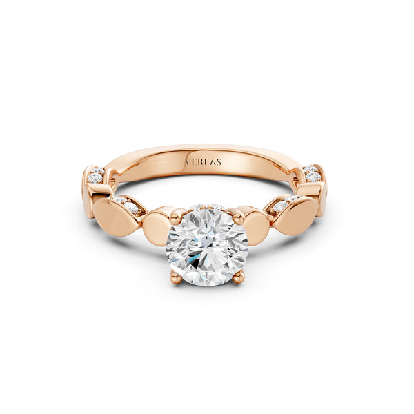 Round Hidden Halo Accent Diamond Ring
