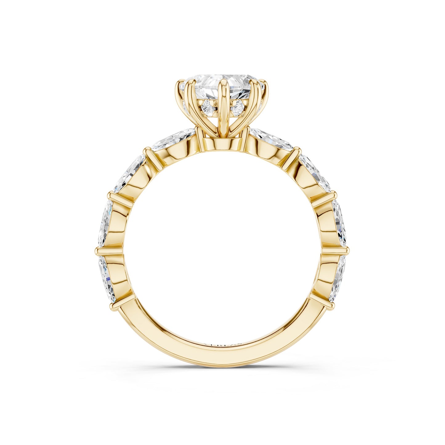 Heart-Marquise  Hidden Halo Diamond Ring