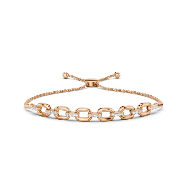 Together Forever 6-Gold Links Diamond Bolo Bracelet