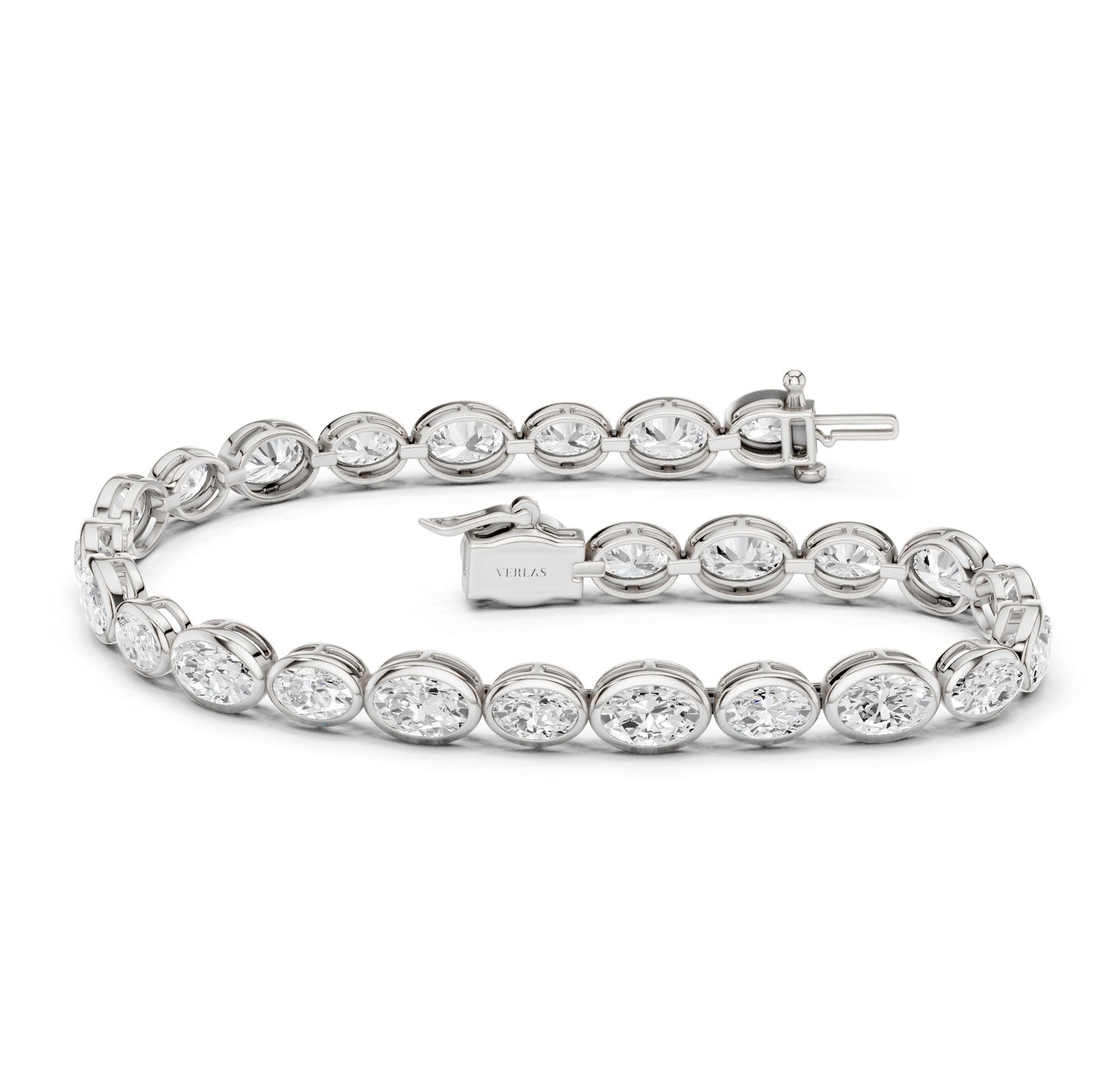 Asymmetrical Bezel-set Oval Tennis Bracelet