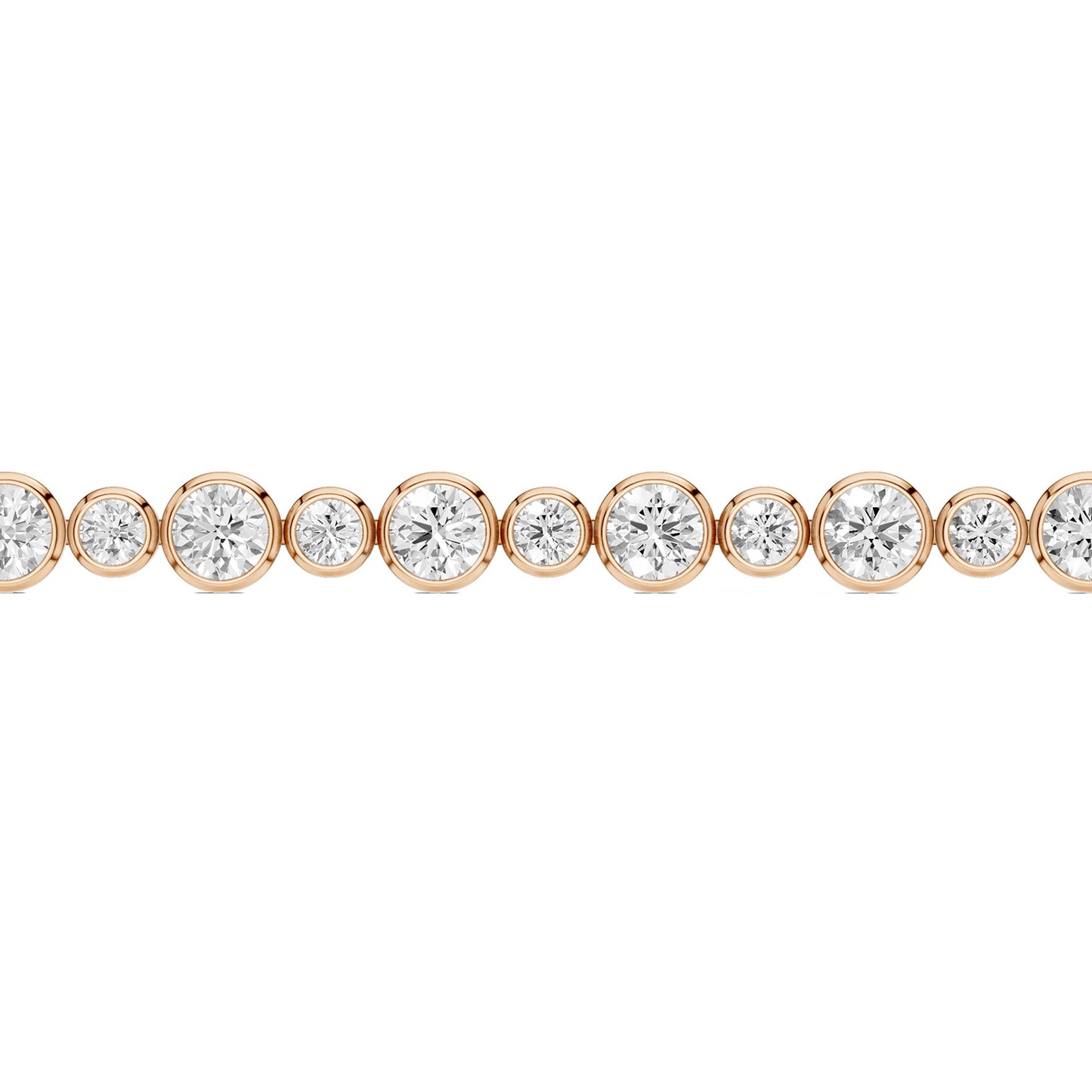 Asymmetrical Bezel-Set Round Tennis Bracelet